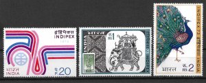 1973 India 597-9 complete INDIPEX 73 set of 3 MNH