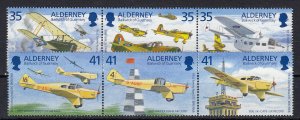 Alderney 1995 - Aircraft 2x strip of 3 superb Unmounted mint NHM