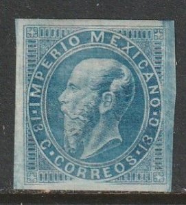 MEXICO 32a, 13¢ W/O OVPTS. MAXIMILIAN ENGR. UNUSED H NG. VF. (1456)