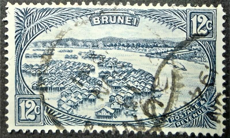 BRUNEI 1924 SCOTT #61 12c Blue USED