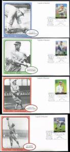 US #3408 a-j 10 MYSTIC FDC   Legends of Baseball   (r10)