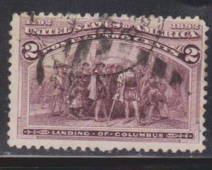 USA Scott # 231 Used - 2 Cent Landing Of Columbus