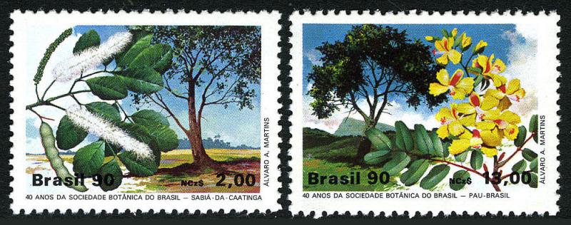 Brazil 2229-2230, MNH. Brazilian Botanical Society, 40th anniv. 1990