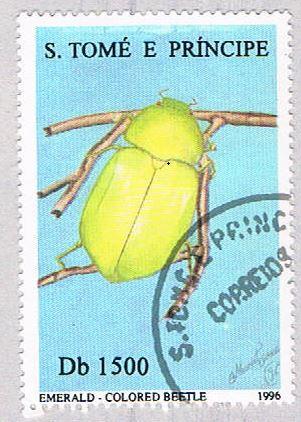 Saint Thomas and Prince Is 1287b Used Emerald beetle (BP2089)