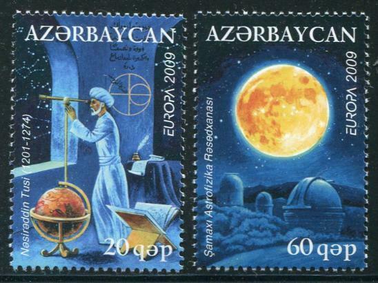 HERRICKSTAMP AZERBAIJAN Sc.# 896-97 Europa 2009 Astronomy