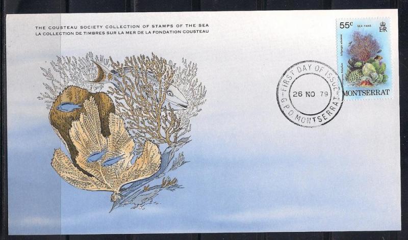 Montserrat FDC card Sc 433 Cousteau Society Sea Fans L68