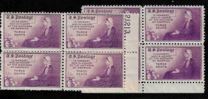 737, 738 Mint,OG,NH... Blocks of 4... SCV $2.30... w/Plate#