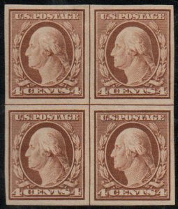 MALACK 346 VF OG 2 LH, 2 H, Center Line Block of 4, nice! g9148