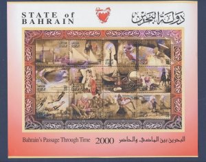 BAHRAIN - Scott 544 - MNH S/S - Bahrain History - (lite crease at bottom) - 2000