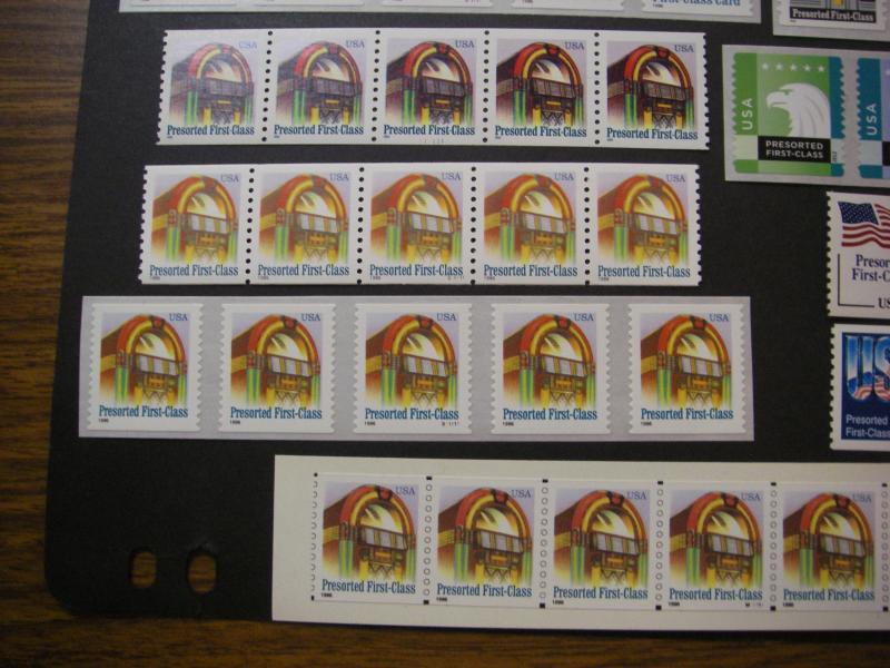 Presort First-Class & First-Class Card PNC collection of 13, MNH Coil Beauties