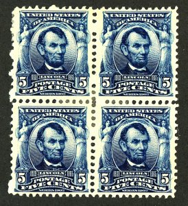 U.S. #304 MINT Block OG HR 