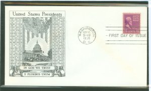 US 824 1938 19c Rutherford B. Hayes (part of the presidential/Prexy series) single on an unaddressed first day cover.