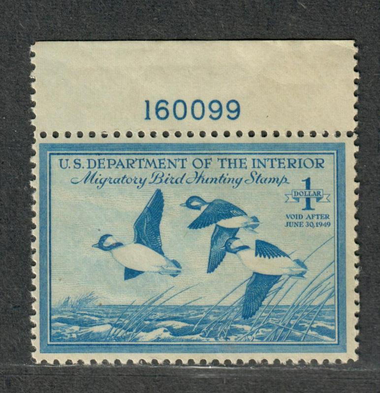 US Sc#RW15 M/NH/F-VF, Plate # Single, Duck Stamp, Cv. $60