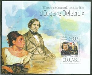 TOGO 2013 150th MEMORIAL  ANNIVERSARY OF EUGENE DELACROIX SOUVENIR SHEET MINT NH