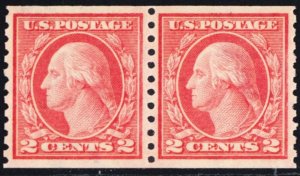 454, Mint XF NH 2¢ Coil Pair - With PSE Certificate - A GEM * Stuart Katz