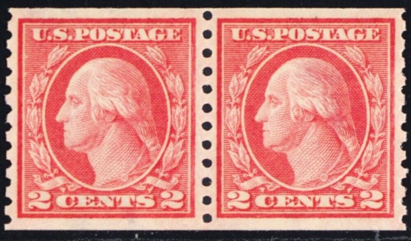 454, Mint XF NH 2¢ Coil Pair - With PSE Certificate - A GEM * Stuart Katz