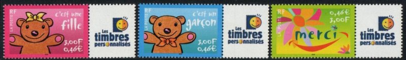 France Stamp 2805a-2807a  - Greetings stamps