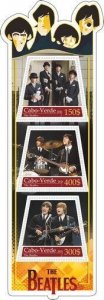 Stamps.Music. Beatles 2021 year 1+1 sheets perforated Cabo Verde