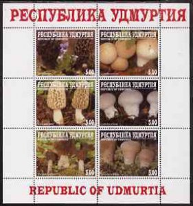 UDMURTIA - 1999 - Fungi - Perf 6v Sheet - Mint Never Hinged-Private Issue