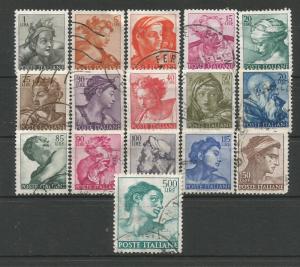 ITALY, 1961, used, set of 16, Sistine Chapel Scott 813-830