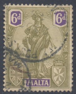 Malta Scott 108 - SG133, 1922 George V 6d used