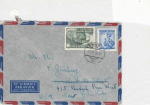 austria 1956 united nations air mail stamps cover ref 21202