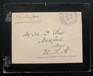 1908 Guadeloupe Morning Cover To Medford MA USA Via New York