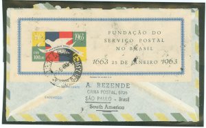 Brazil 951/C106 1964 cover to Oslo, Norway from Sao Paulo, more stamps on face