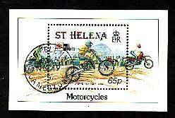 St Helena-Sc#556- id7-used sheet-Motorcycles-1991-