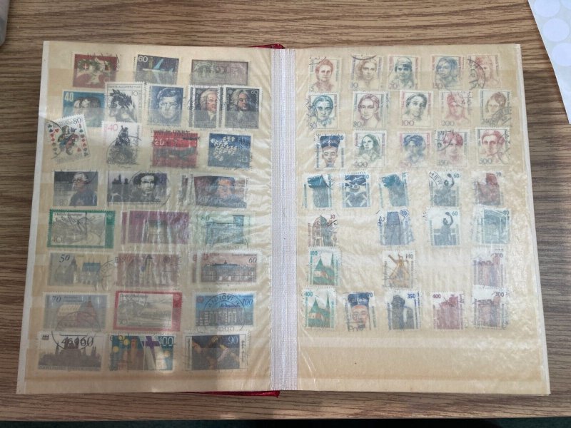 GERMANY 350+ DIFFERENT POSTALLY USED STAMPS MOST WEST ON STOCK PAGES A710