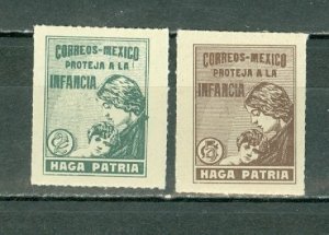 MEXICO 1929 CHILD WELFARE #RA6-RA7 SET(VERY SMALL GUM DIST. SPOTS) MNH