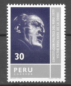 PERU 1981 POLITICAL CONSTITUTION RAUL HAYA DE LATORRE 1 VALUE SC751 MI 1195 MNH