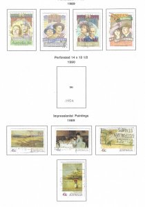 Australia 1989 used 2018 SCV $22.35 - all single stamps - 3 pages   13869