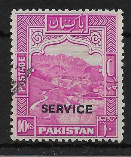 PAKISTAN SGO26a 1951 10r MAGENTA p12 USED