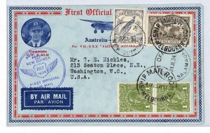 NEW GUINEA *FAITH IN AUSTRALIA* Cover MIXED FRANKING Air FIRST FLIGHT 1934 XC267