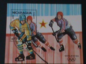 ​NICARLAGUA-1984-WINTER OLYMPIC GAMES SARAJEVO'84-CTO -S/S VF FANCY CANCEL