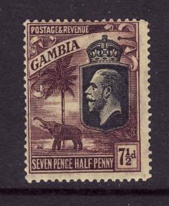 Gambia-Sc#122-unused KGV hinged 7&1/2p vio, yel-1922-Elephants-