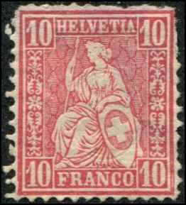 Switzerland SC# 53 Helvetia 10fr MH