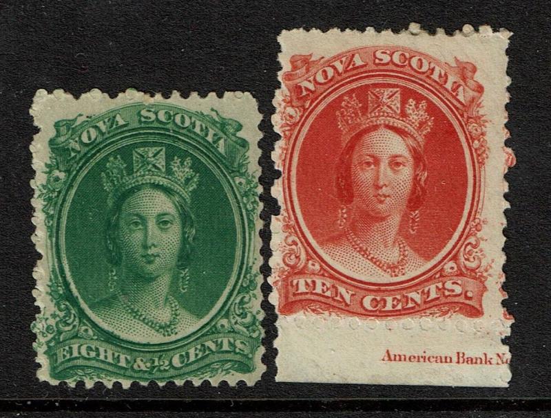 Nova Scotia SC# 11 and 12, Mint Hinged, Hinge Remnant - S3943