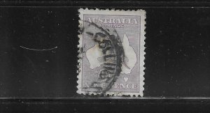 AUSTRALIA SCOTT #97 1929-30 KANGAROO WMK 203- 9P (VIOLET)- USED