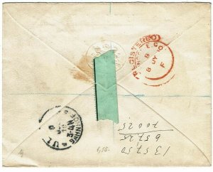 Southern Nigeria 1910 Lagos cancel on registered cover to Germany