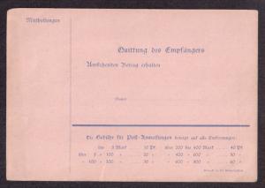 Germany: 1890s vintage postal form Postal Money Order