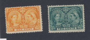 2x Canada Victoria Jubilee MNG Stamps #51-1c & #52-2c F/VF GV= $40.00