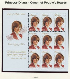 TANZANIA  PRINCESS  DIANA MEMORAIL GROUP OF TWO  SHEETS  MINT NEVER HINGED 