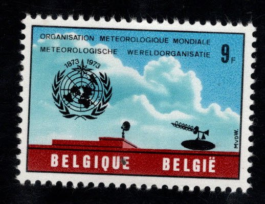 Belgium Scott 836 MNH**  World Meteorological Institute WMO  stamp