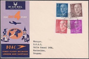 SPAIN 1960 BOAC first flight cover to Montevideo Uruguay...................a2343