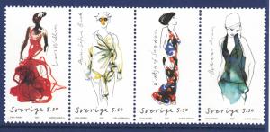 Sweden 2007 MNH Scott #2568a-#2568h 2 Strips of 4 5.50k Fashion Designs