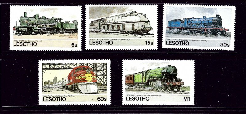 Lesotho 453-57 MNH 1984 Locomotives   #2