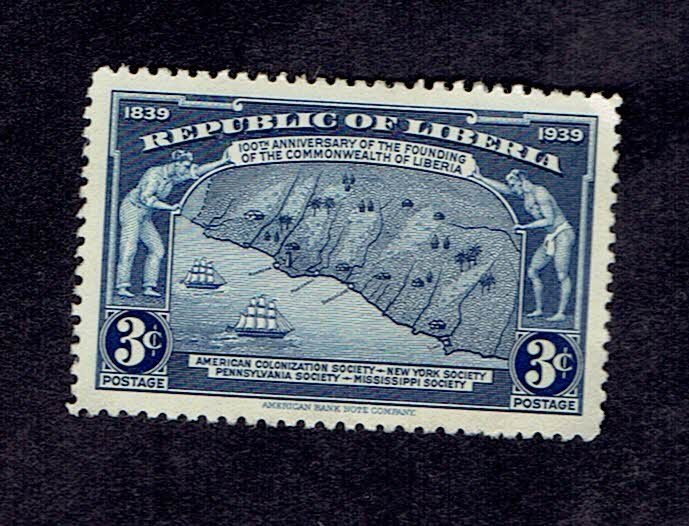 LIBERIA SCOTT#277 1940 COASTLINE OF LIBERIA,1839 - MNG