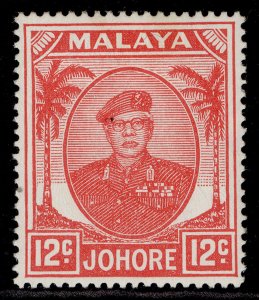 MALAYSIA - Johore GVI SG139a, 12c scarlet, M MINT. Cat £13.